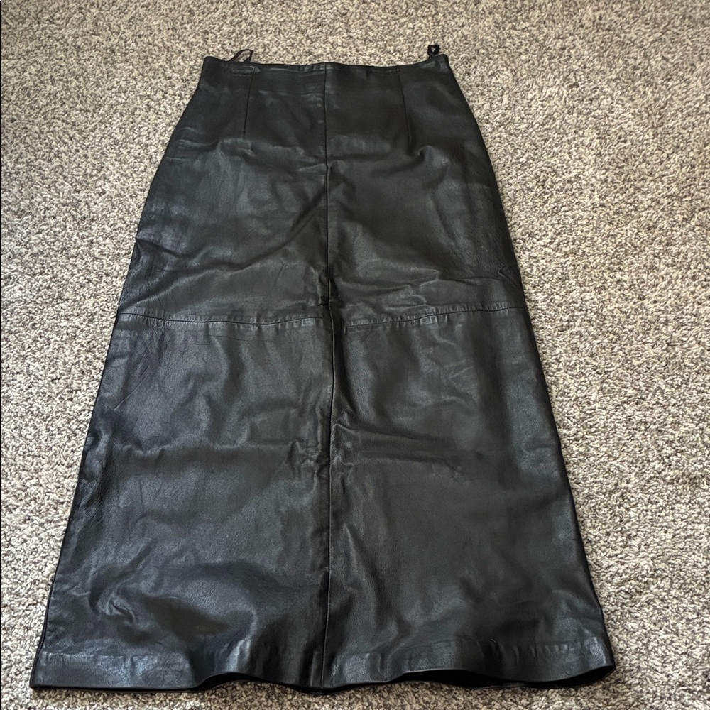 Bagatelle Black A-Line Leather Skirt